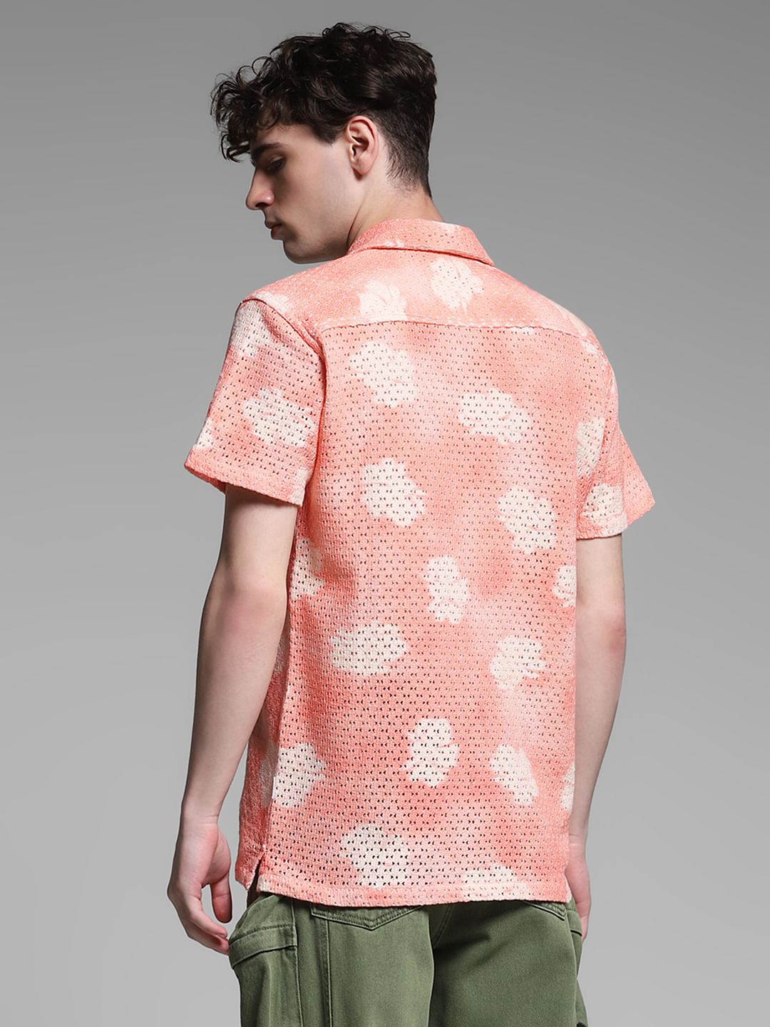 Pink Crochet Comfort Fit Shirt