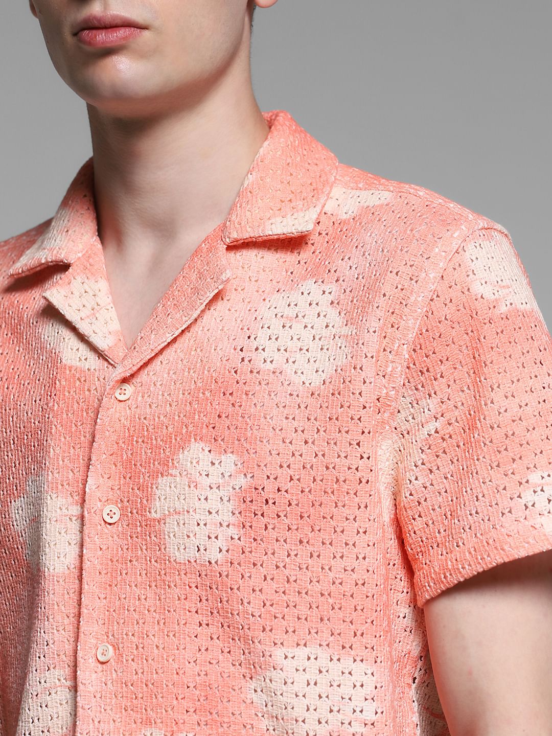 Pink Crochet Comfort Fit Shirt