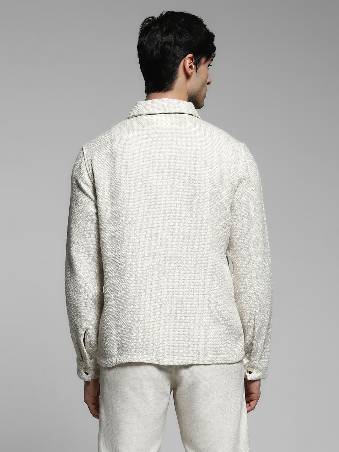 Light Beige Dobby Oversized Shirt