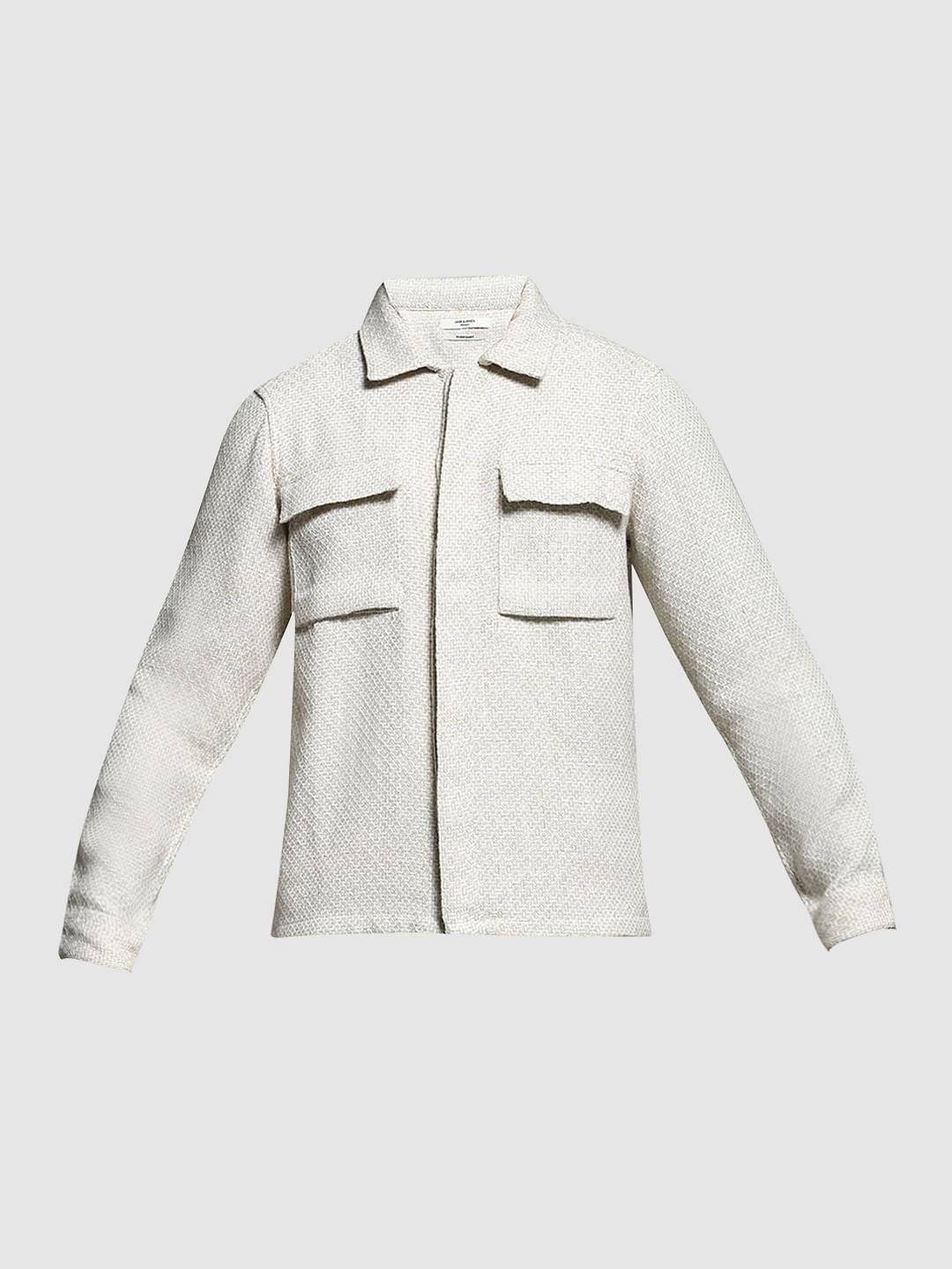 Light Beige Dobby Oversized Shirt