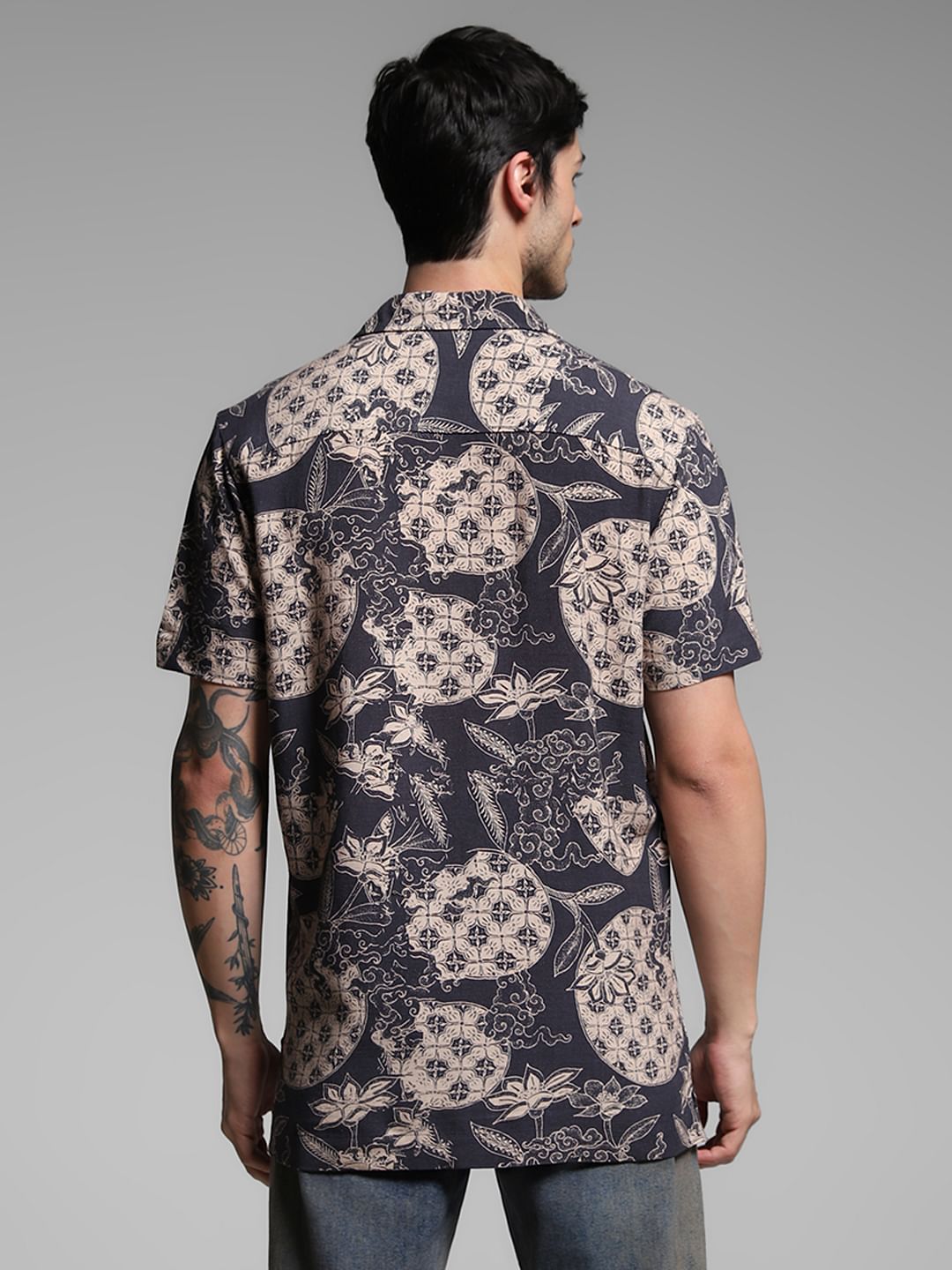 Black Floral Comfort Fit Shirt