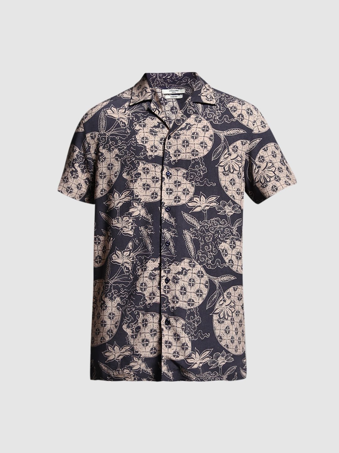 Black Floral Comfort Fit Shirt