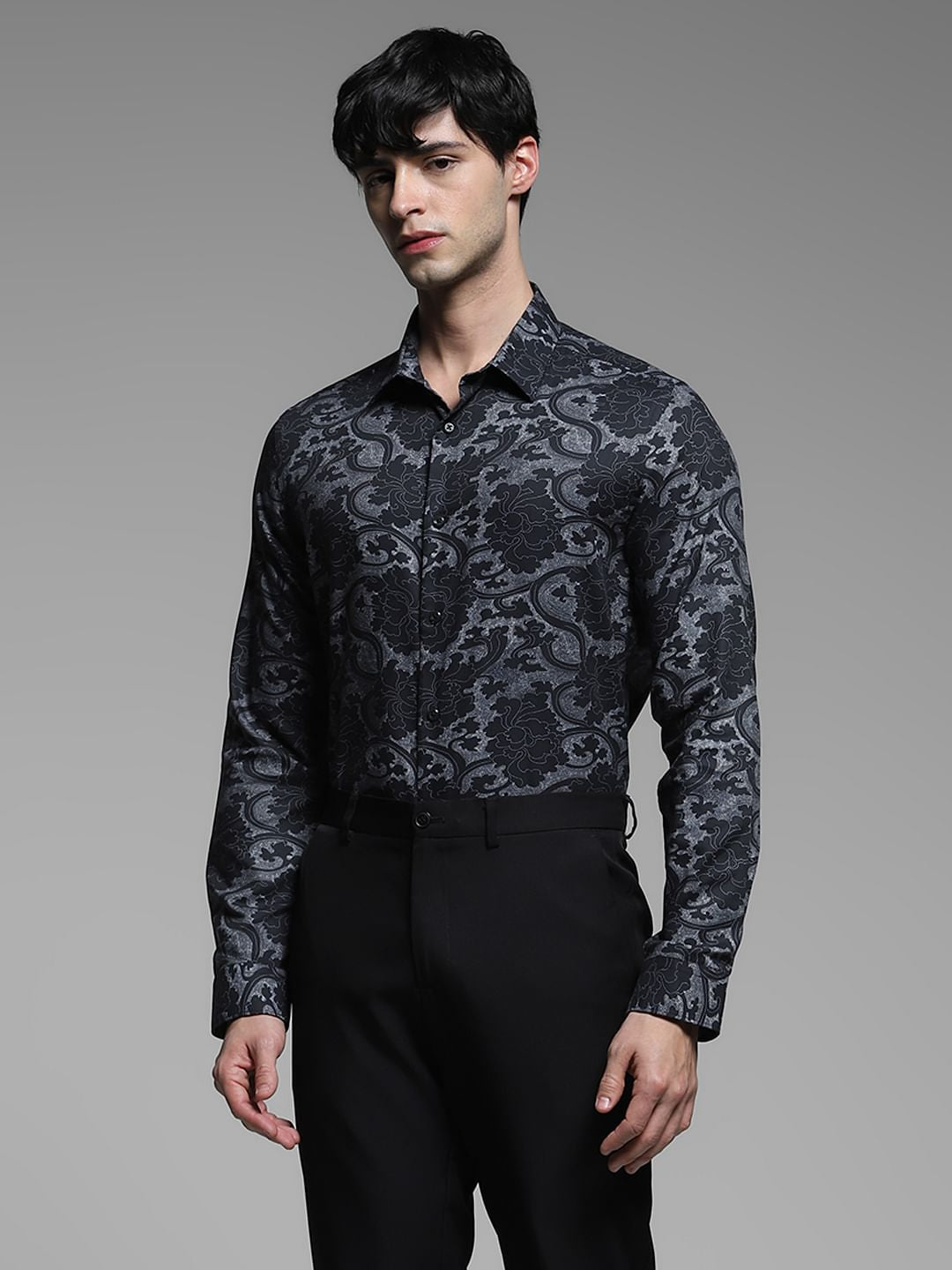 Black Abstract Print Shirt