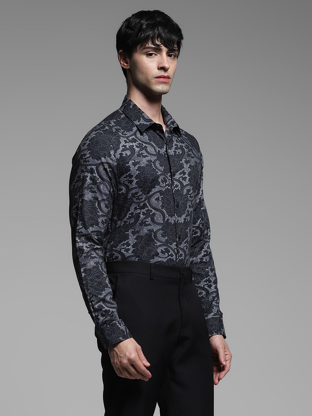 Black Abstract Print Shirt