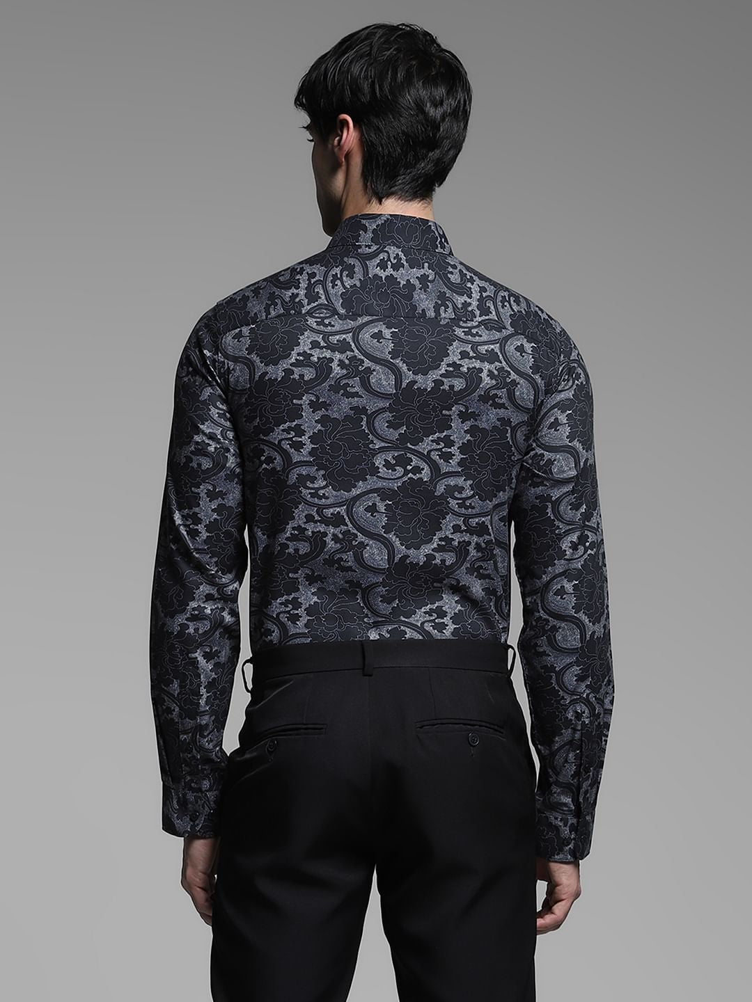 Black Abstract Print Shirt
