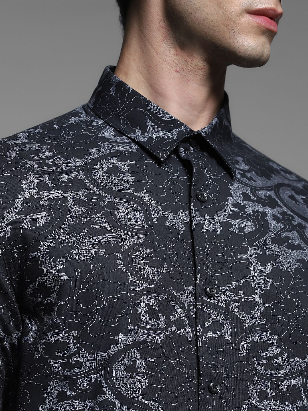 Black Abstract Print Shirt