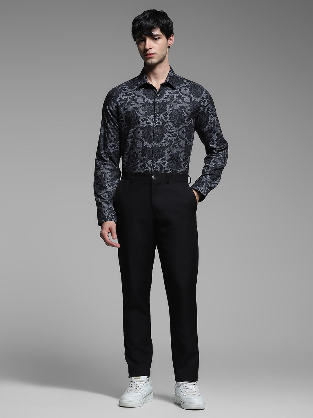 Black Abstract Print Shirt