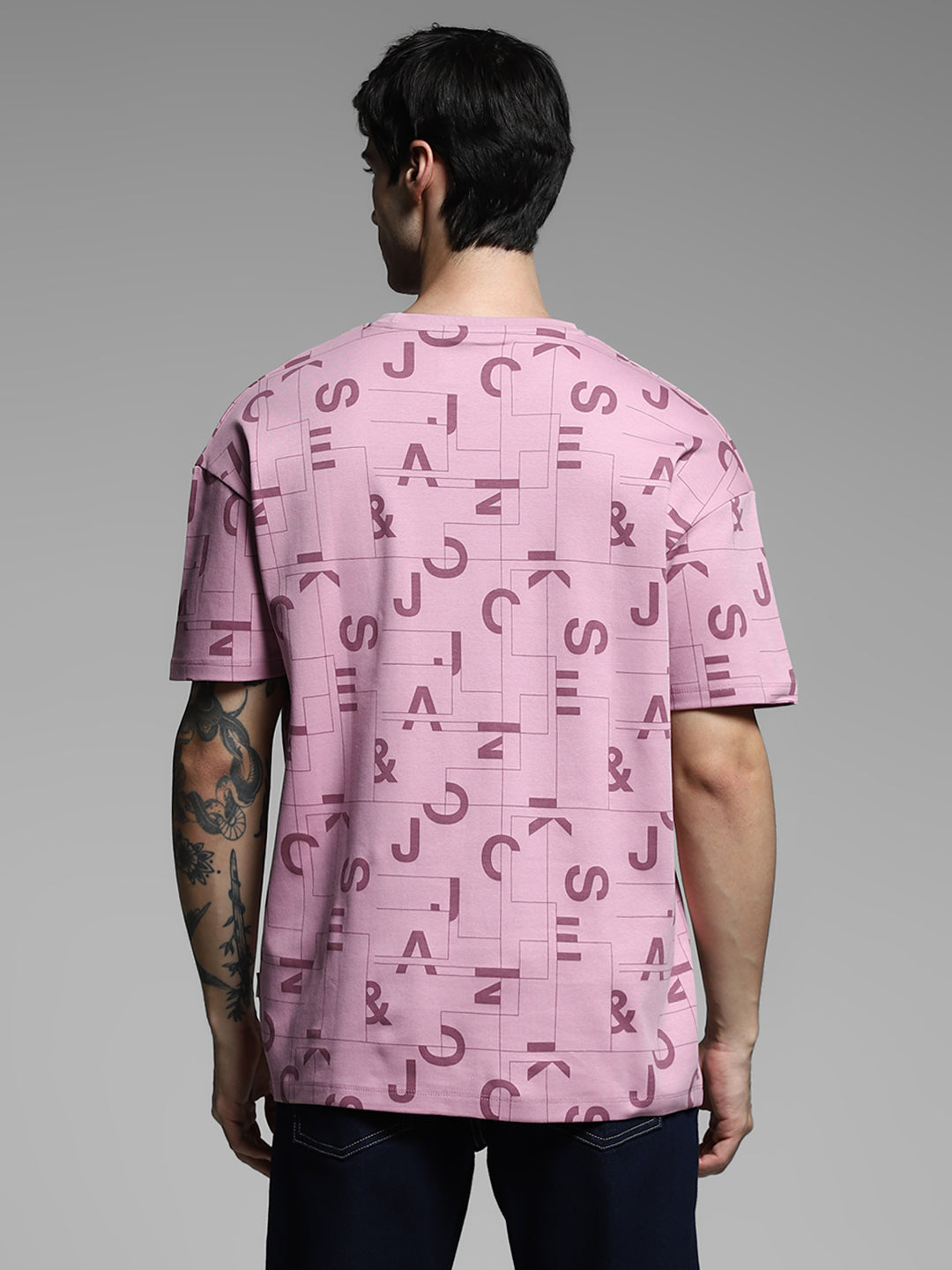 Purple Typographic Logo Oversized T-shirt