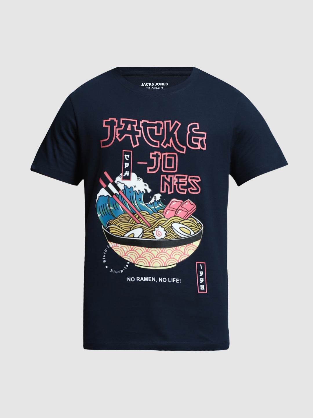 Navy Blue Ramen Print T-shirt