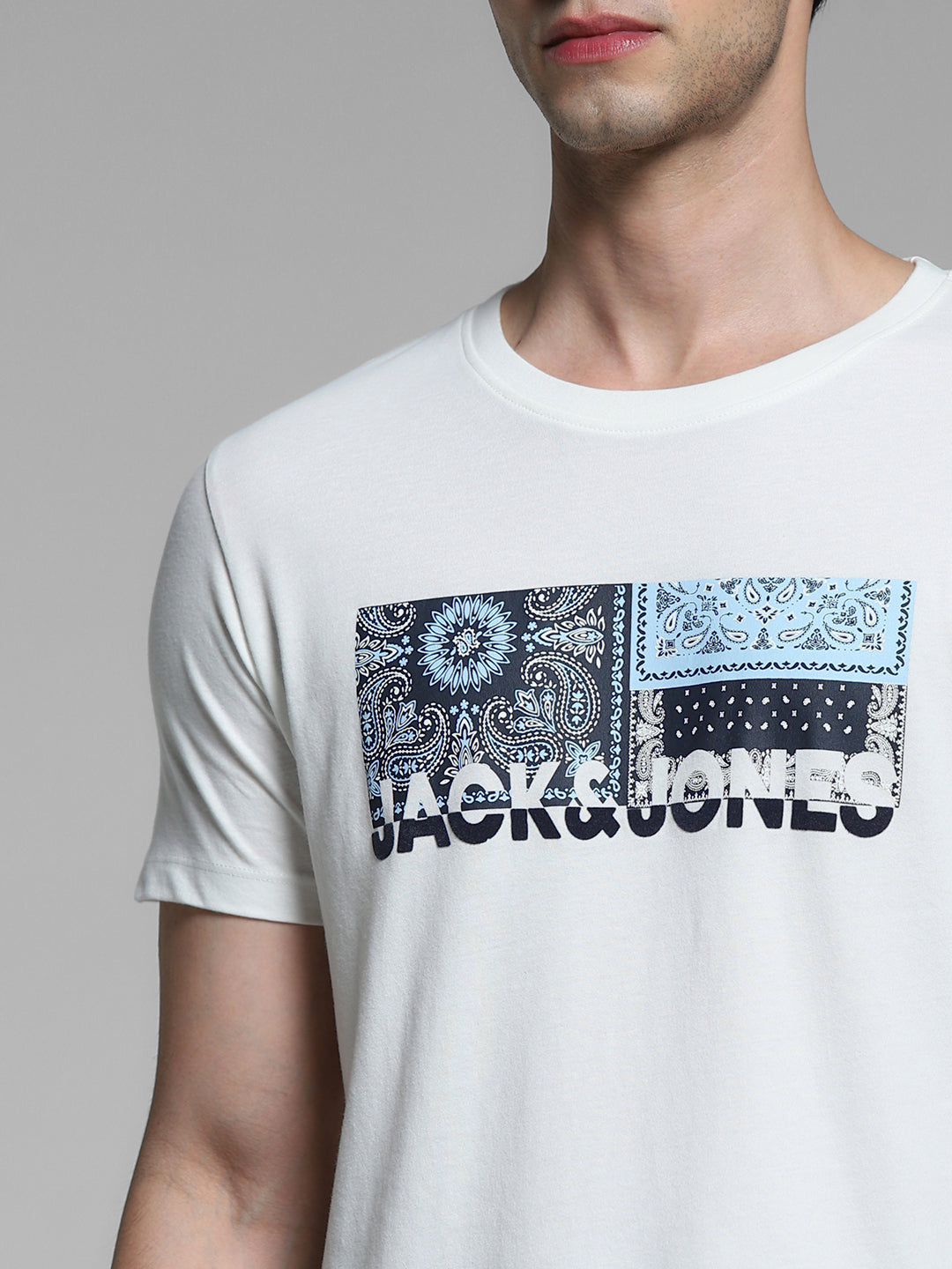 White Printed Cotton T-shirt