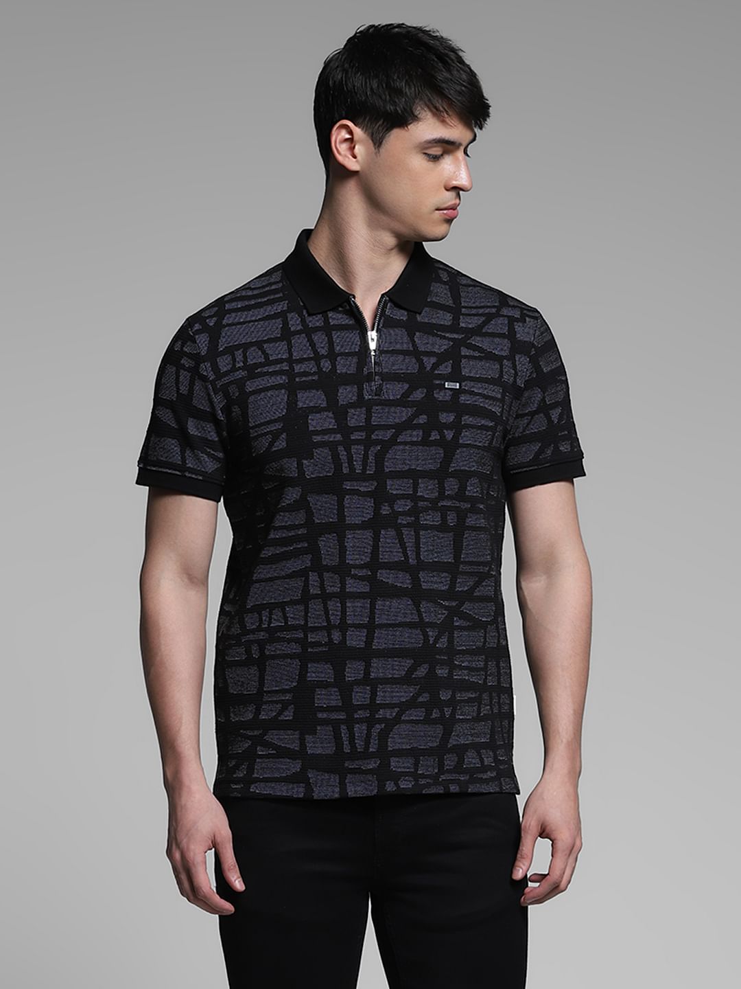 Black Jacquard Polo