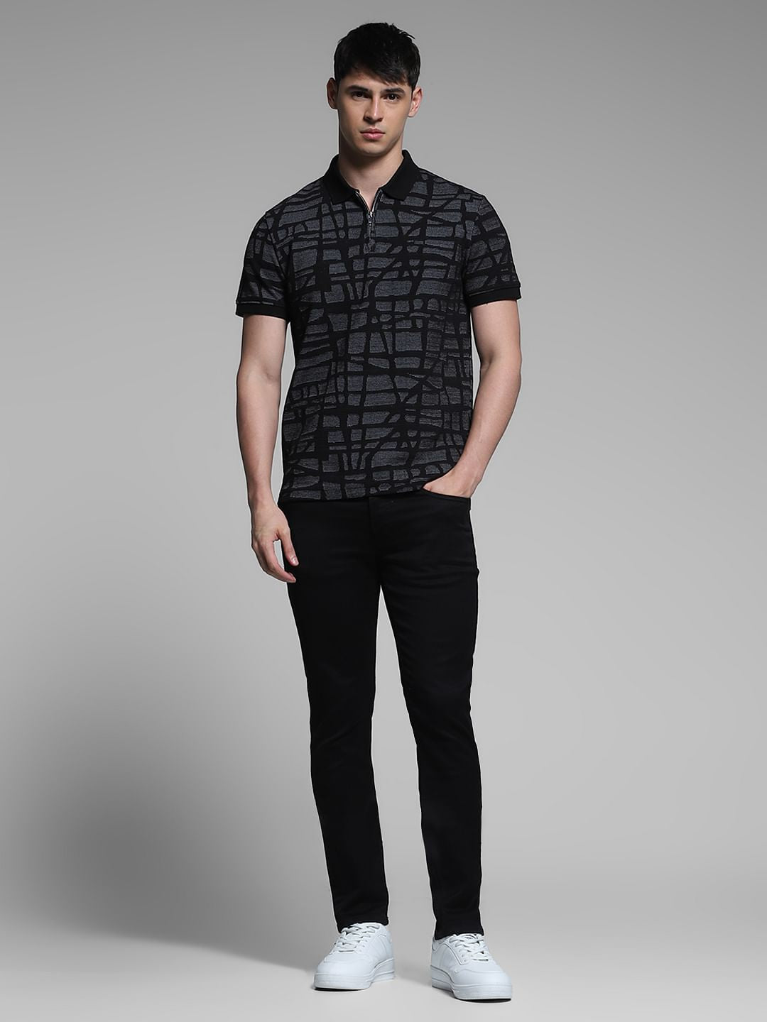 Black Jacquard Polo