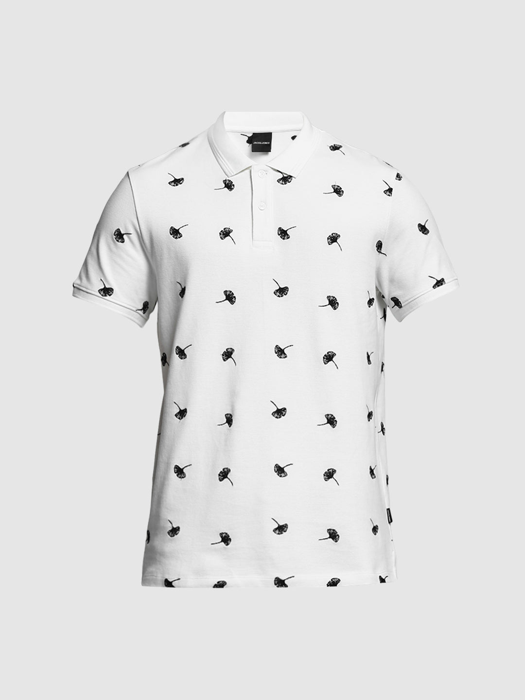 White Printed Cotton Polo