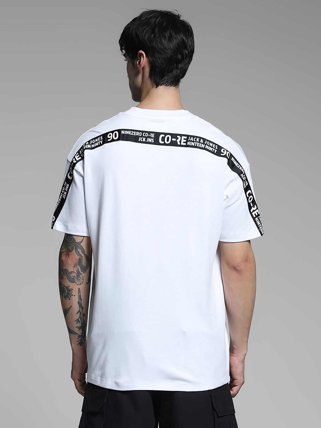 White Printed Oversized T-shirt