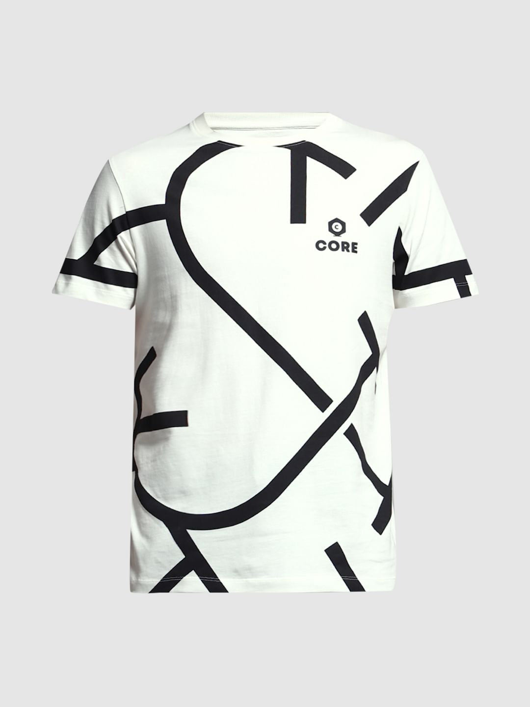 White Printed Cotton T-Shirt