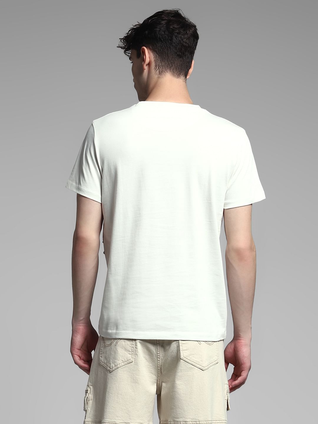 White Embroidered Graphic T-shirt