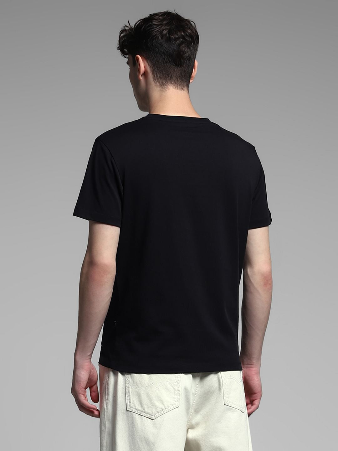 Black Embroidered Graphic T-shirt