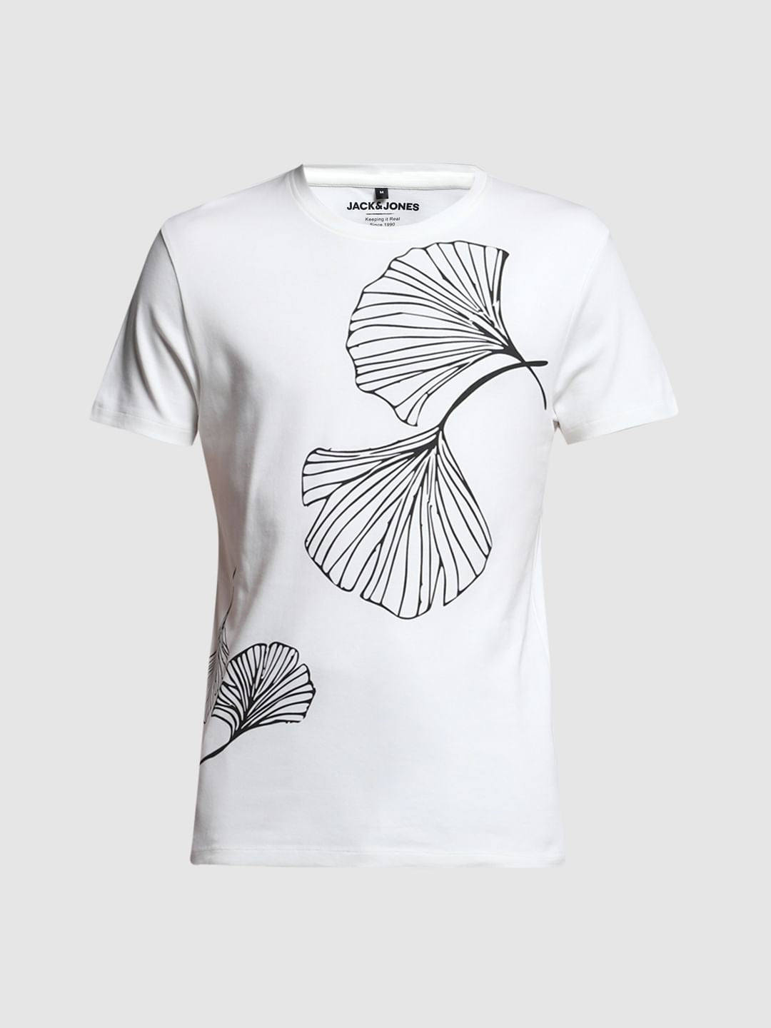 White Graphic Print Cotton T-shirt