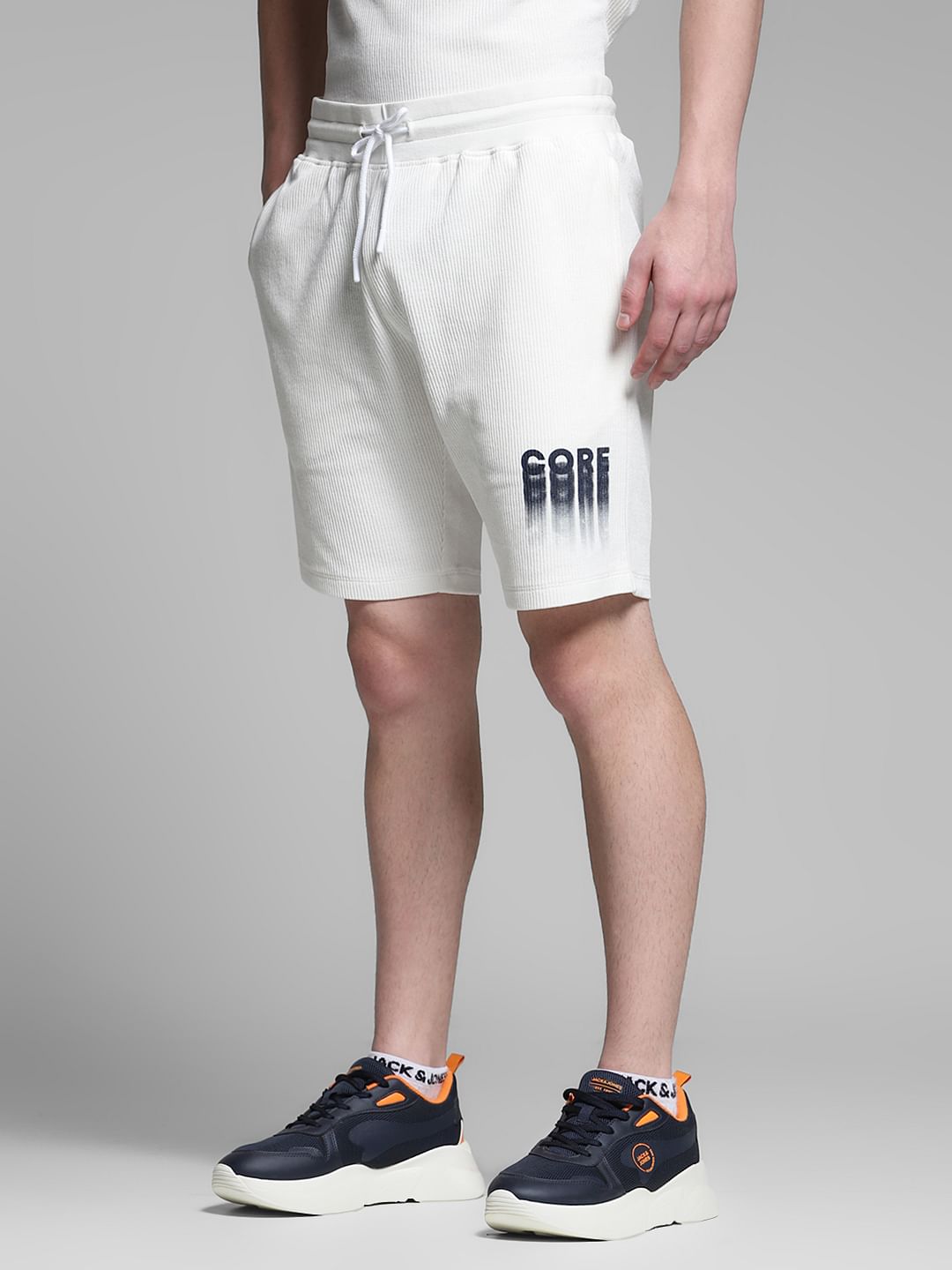 White Printed Co-ord Set Shorts