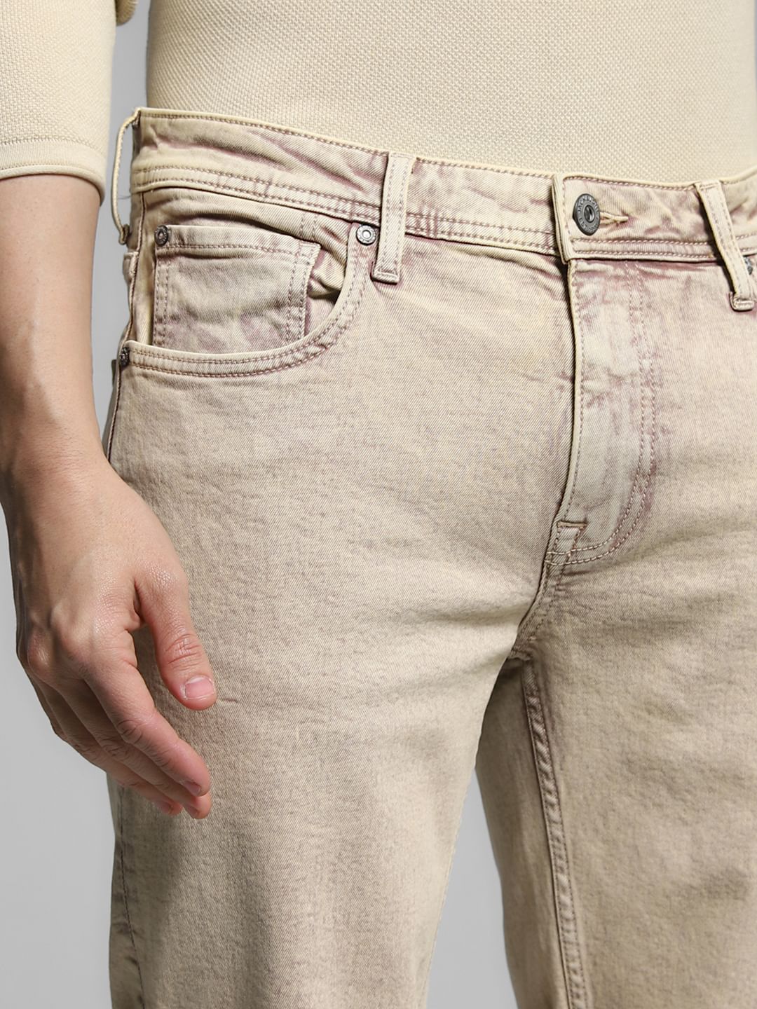 Brown Mid Rise Denim Shorts