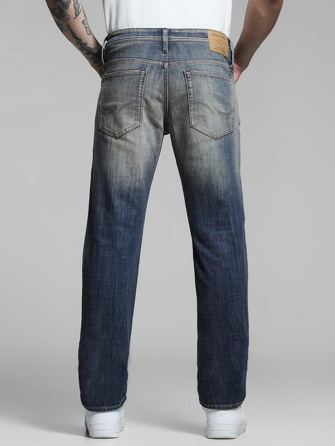JACK&JONES Blue Washed Glenn Slim Fit Jeans