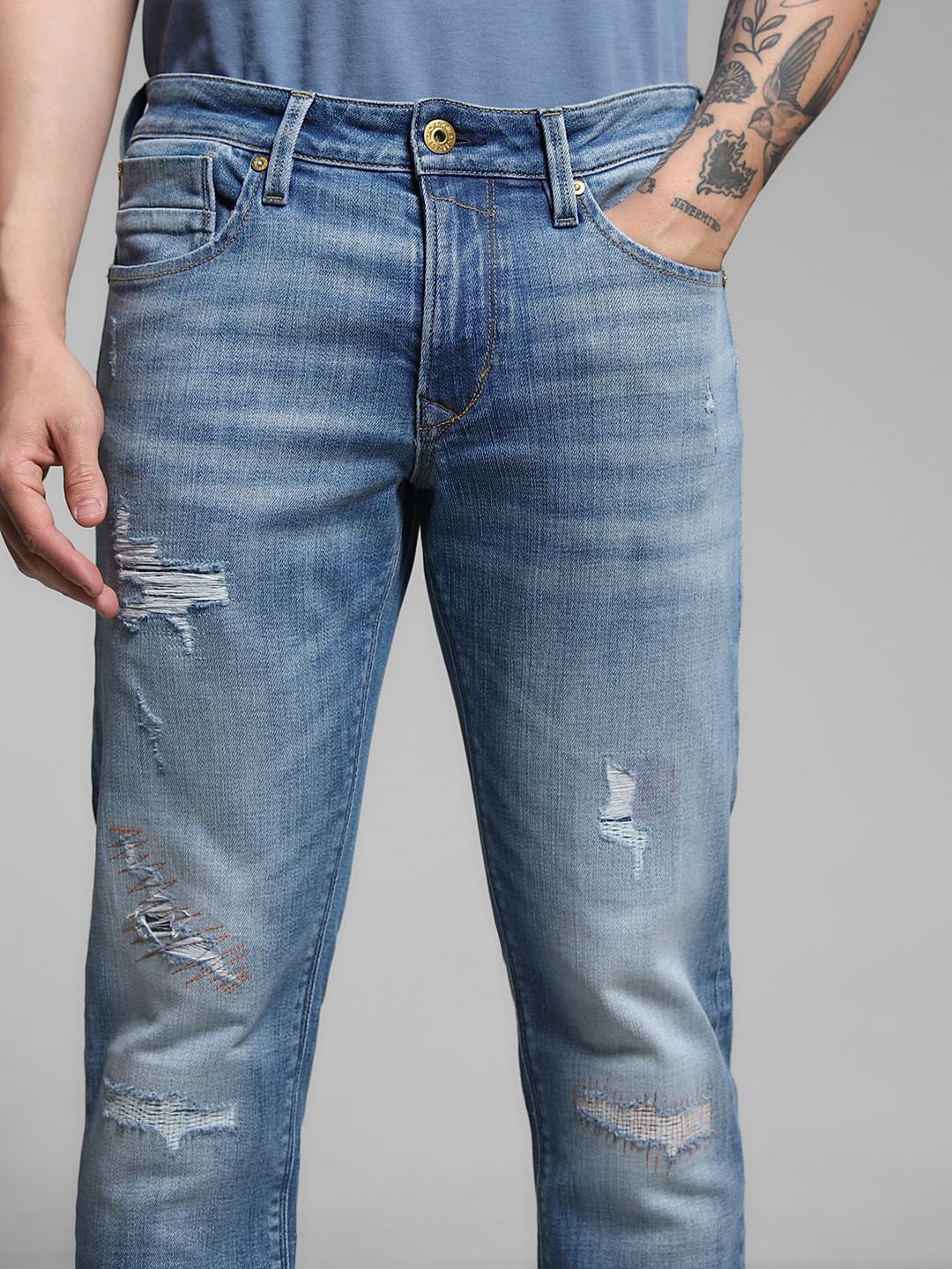 Light Blue Low Rise Glenn Distressed Jeans
