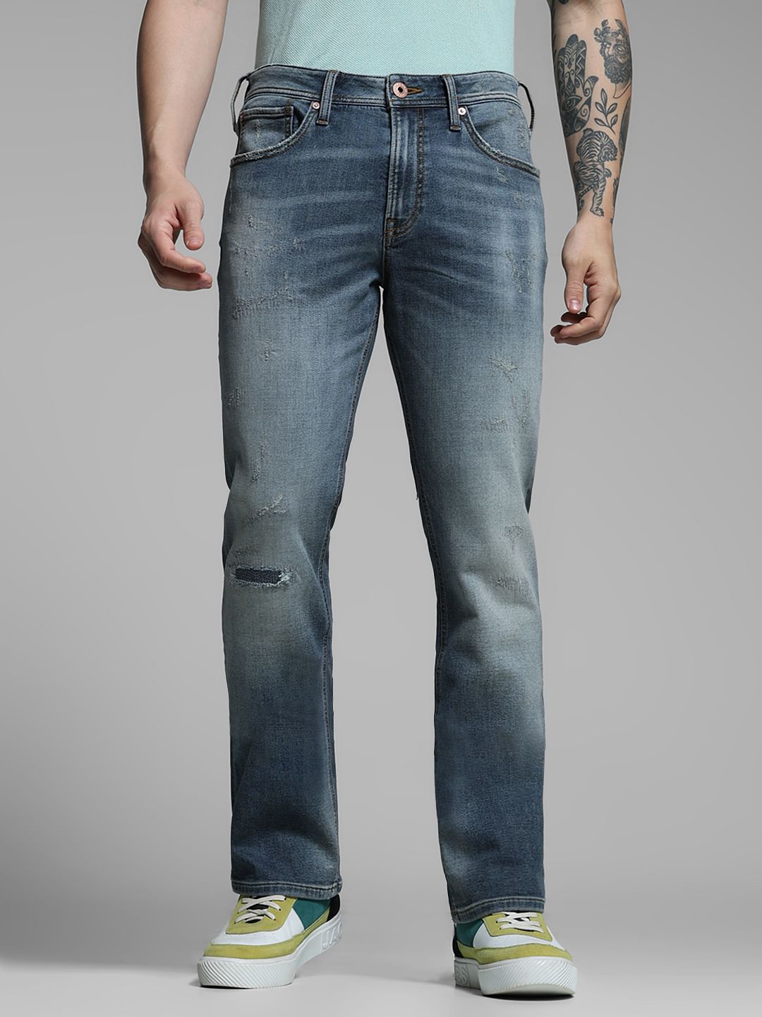Blue High Rise Cliff Bootcut Jeans