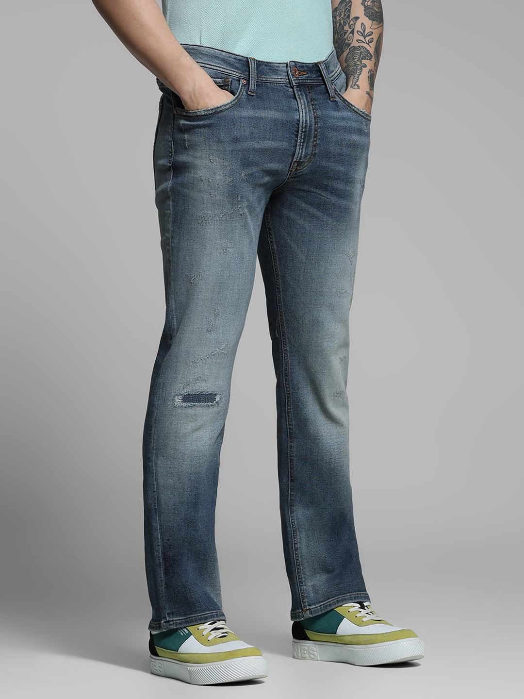 Blue High Rise Cliff Bootcut Jeans