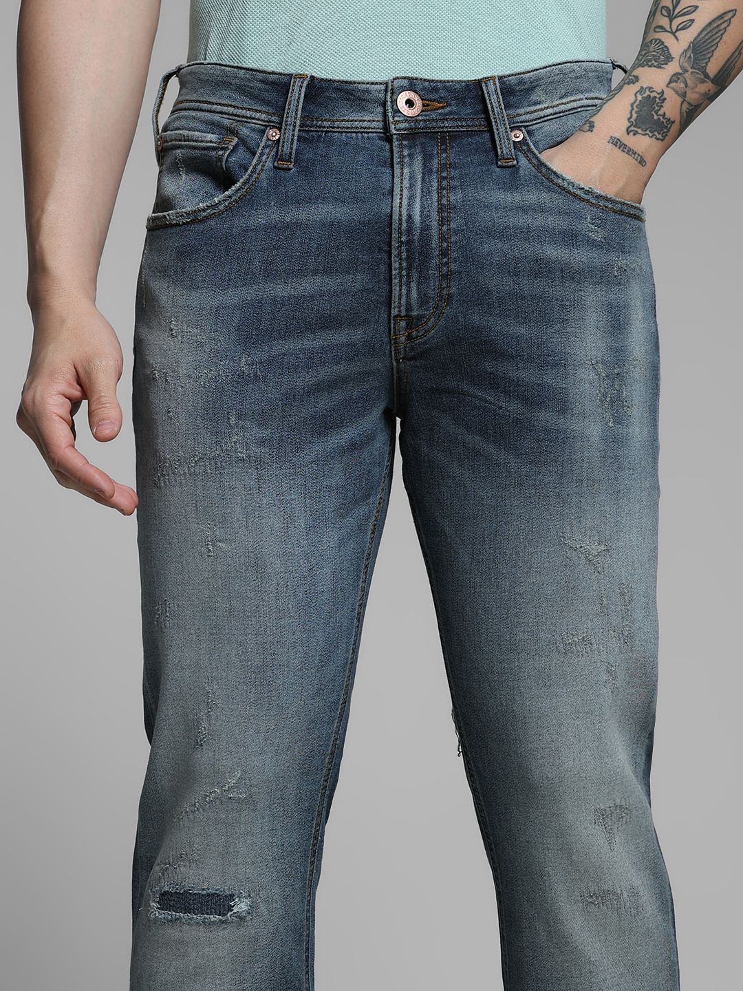 Blue High Rise Cliff Bootcut Jeans
