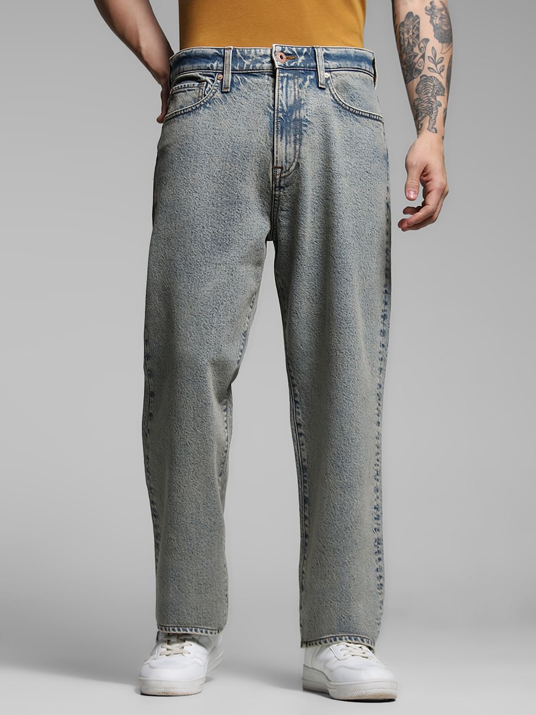 Blue High Rise Washed Dario Loose Fit Jeans