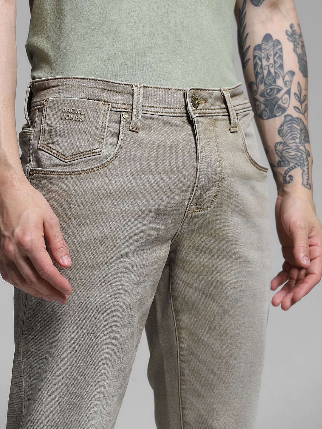 Brown Low Rise Glenn Slim Fit Jeans