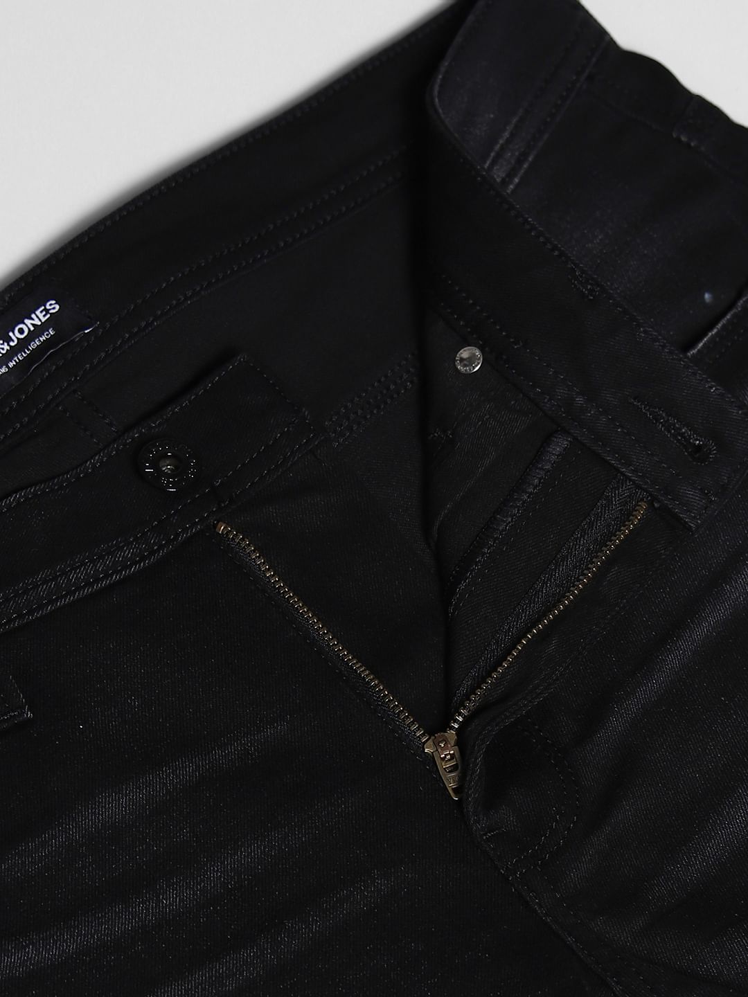 Black Low Rise Distressed Skinny Jeans