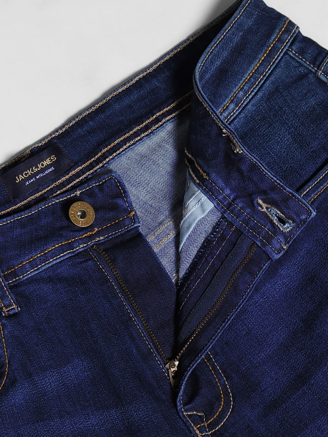 Dark Blue Mid Rise Cliff Bootcut Jeans