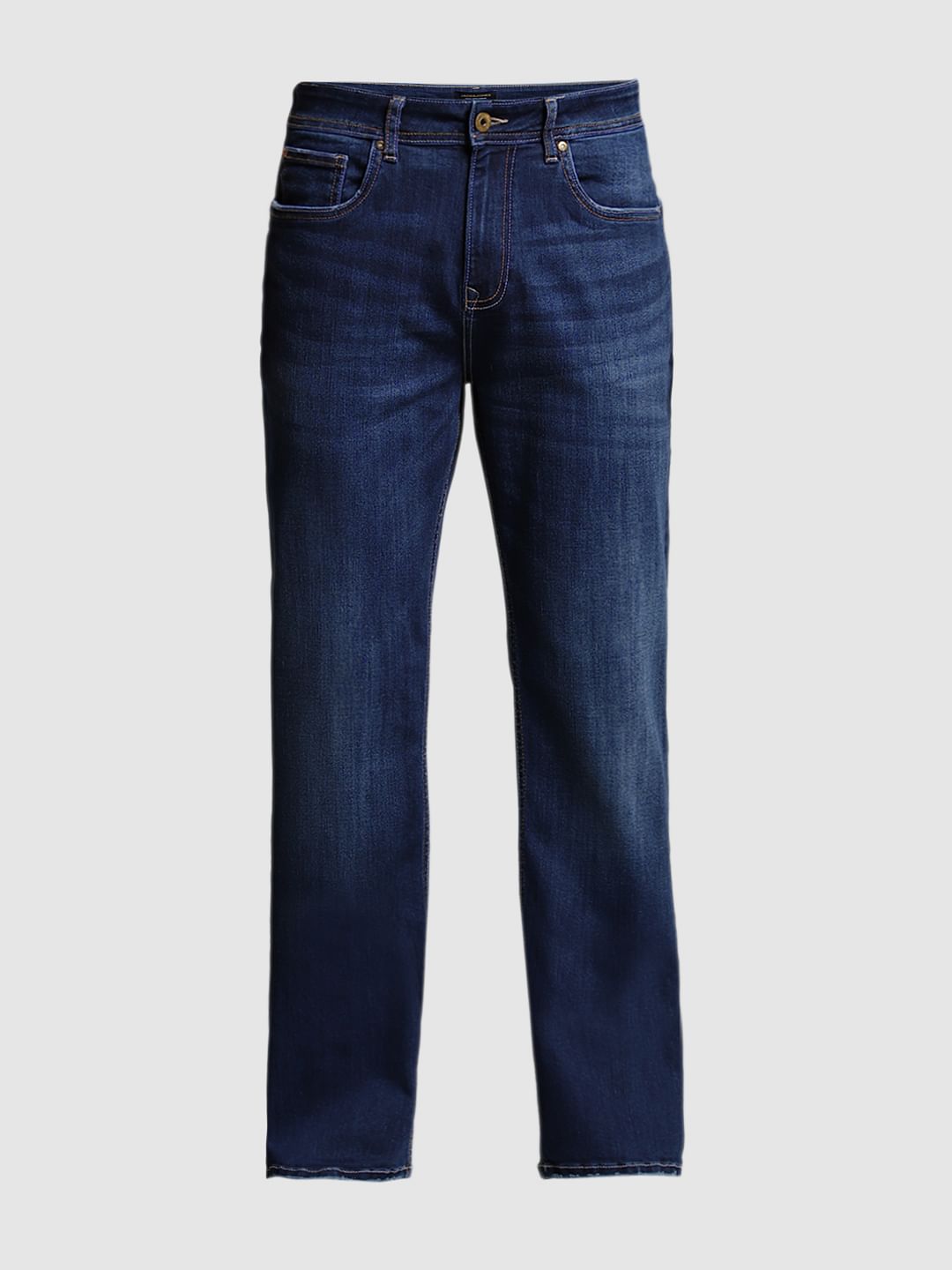 Dark Blue Mid Rise Cliff Bootcut Jeans