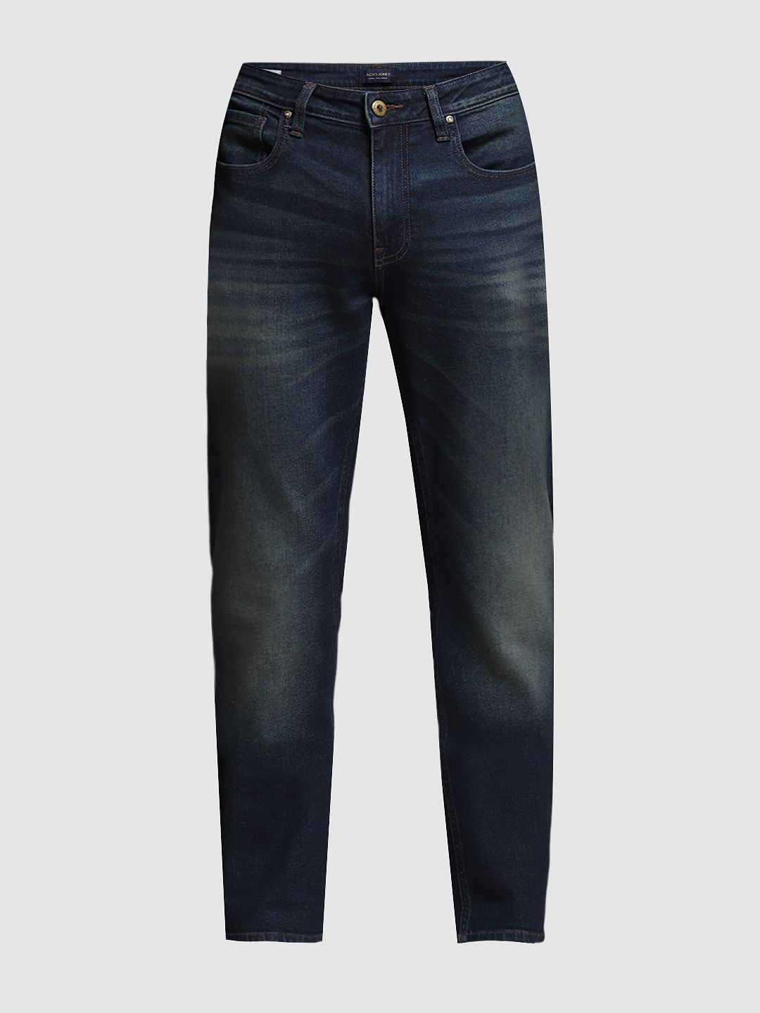 Dark Blue Low Rise Clark Regular Fit Jeans