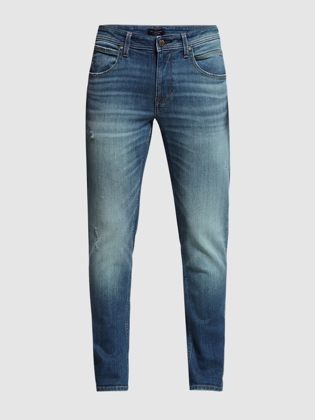 Blue Brak Slim Fit Cropped Jeans