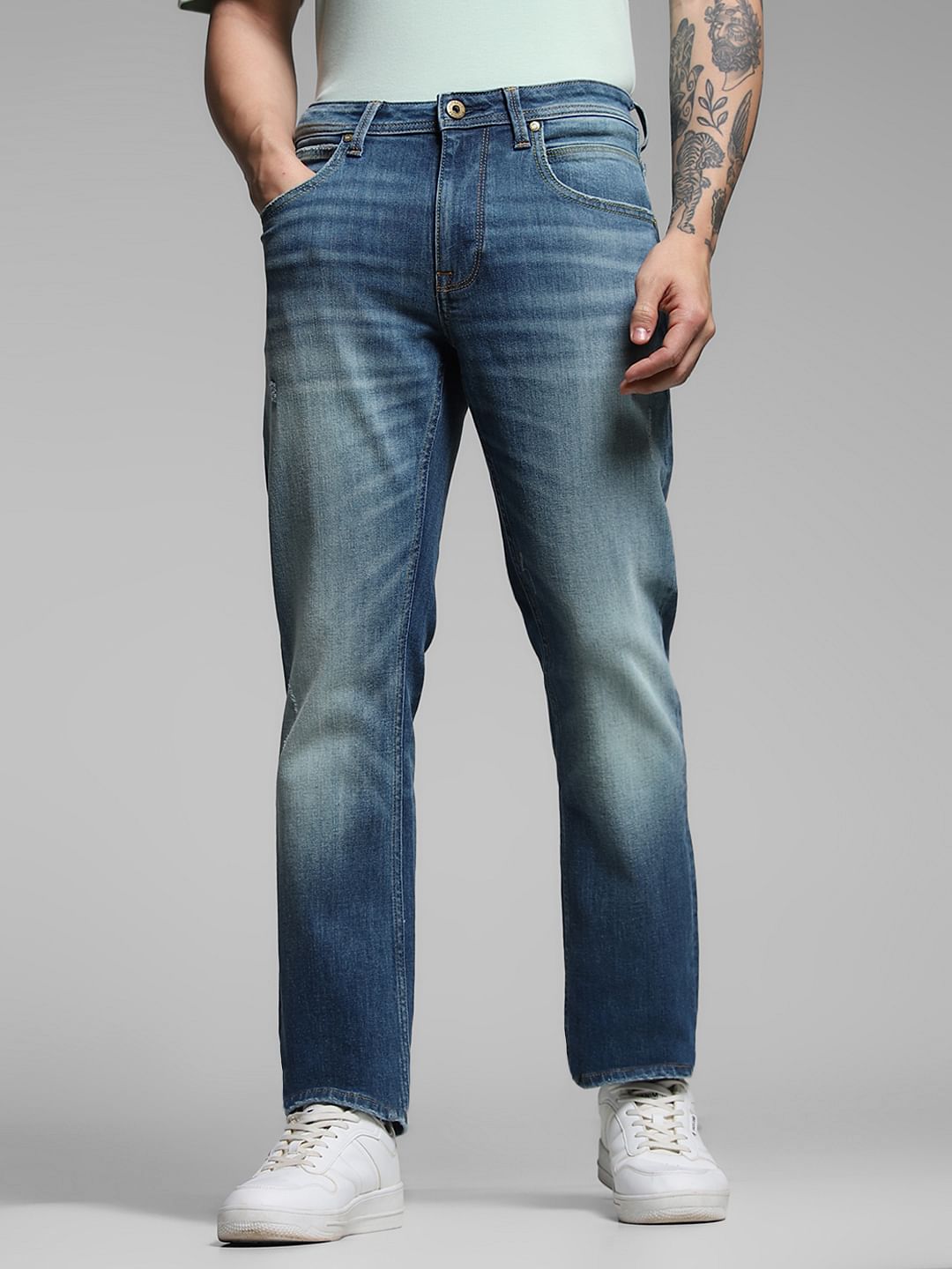 Blue Cotton Clark Regular Fit Jeans