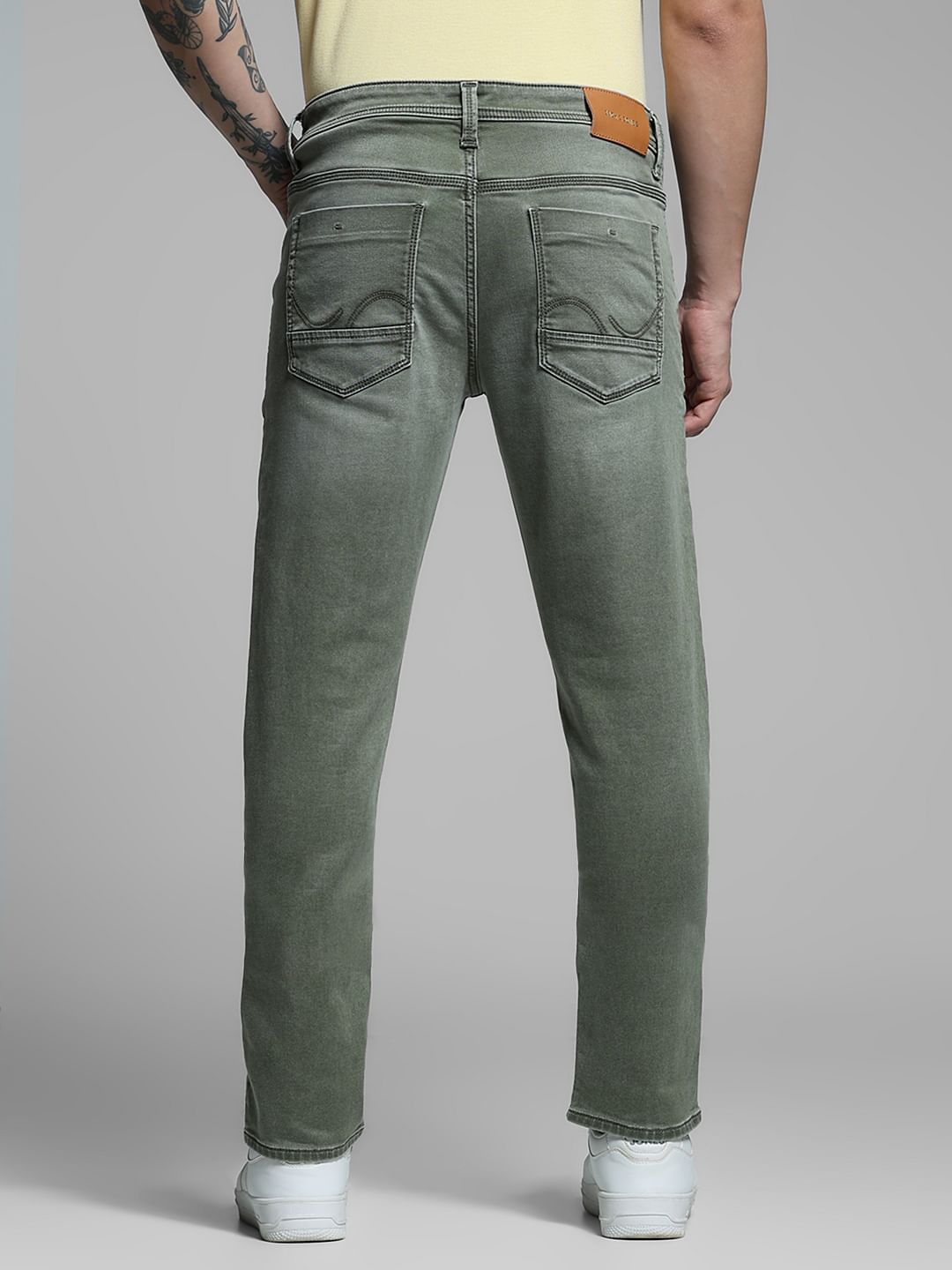 Olive Low Rise Glenn Slim Fit Jeans