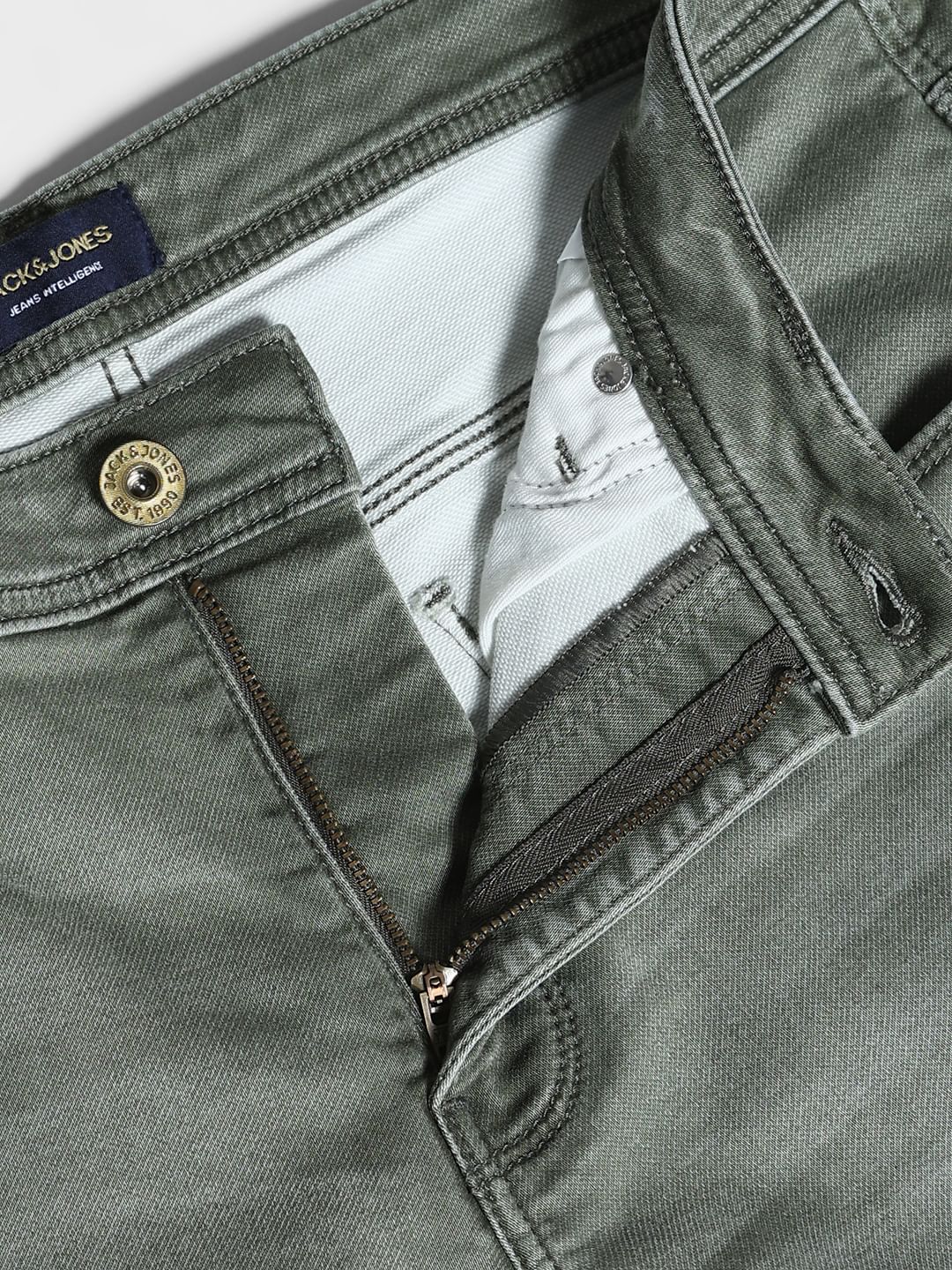 Olive Low Rise Glenn Slim Fit Jeans