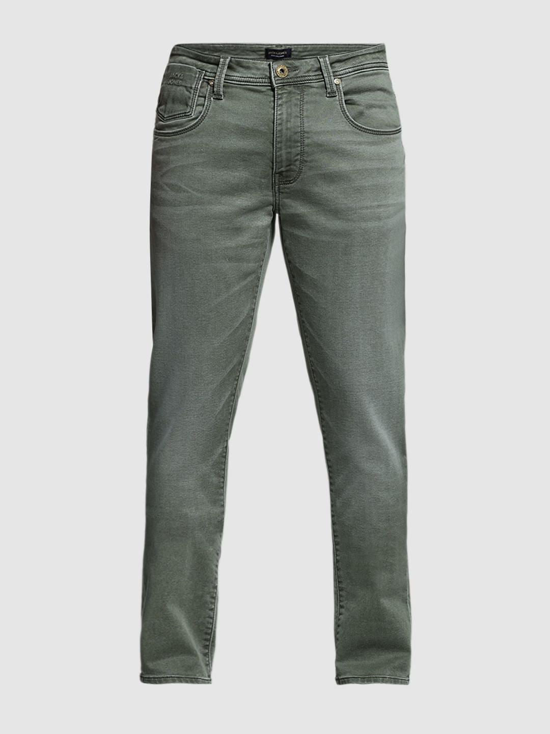 Olive Low Rise Glenn Slim Fit Jeans