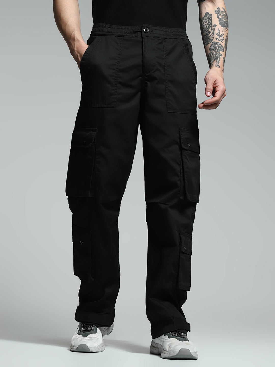 Buy Black Mid Rise Cargo Pants for Mens Online at Jack&Jones