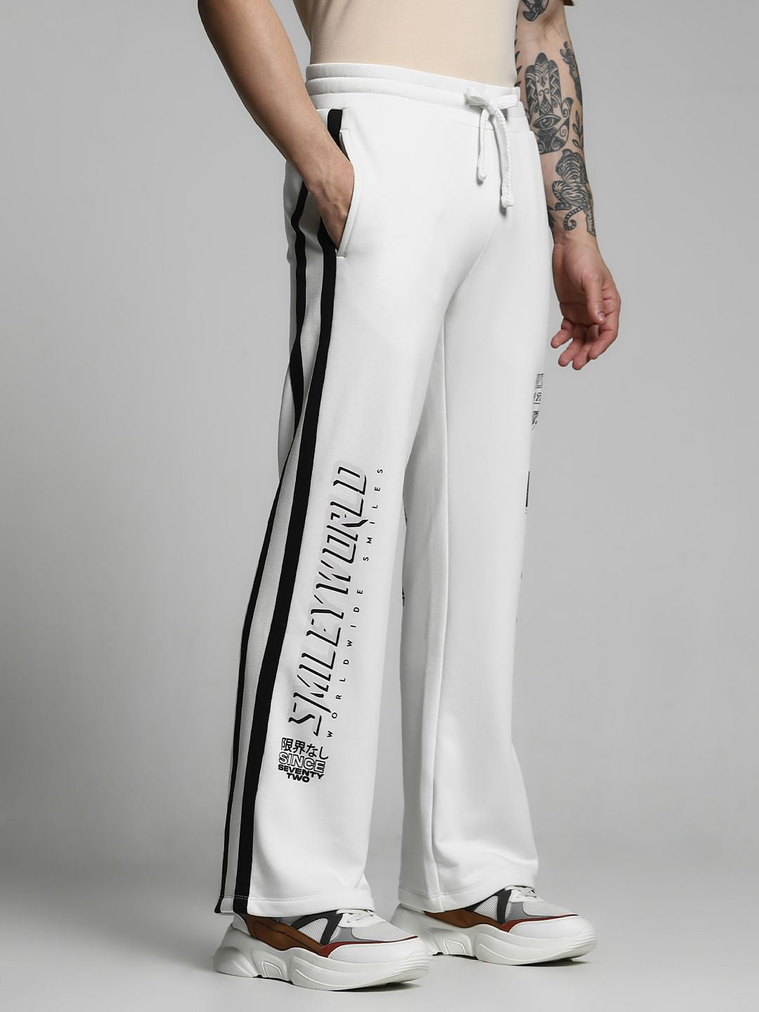 SmileyWorld White Printed Sweatpants