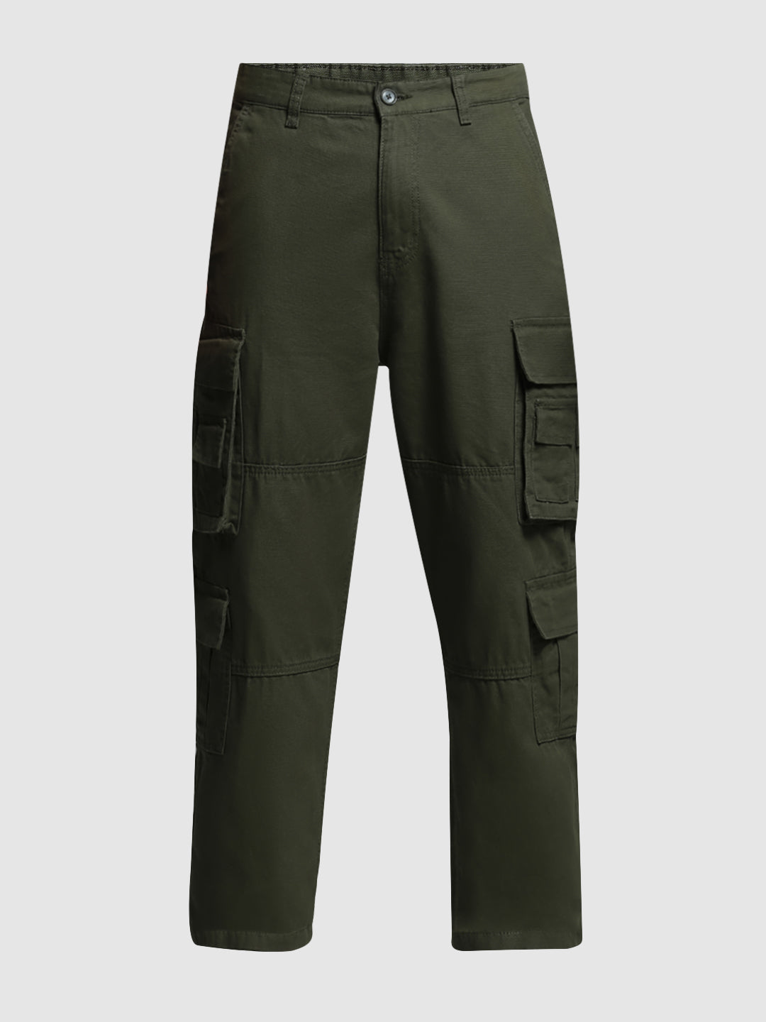 Olive Mid Rise Cargo Pants