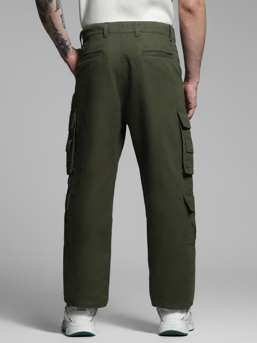 Olive Mid Rise Cargo Pants