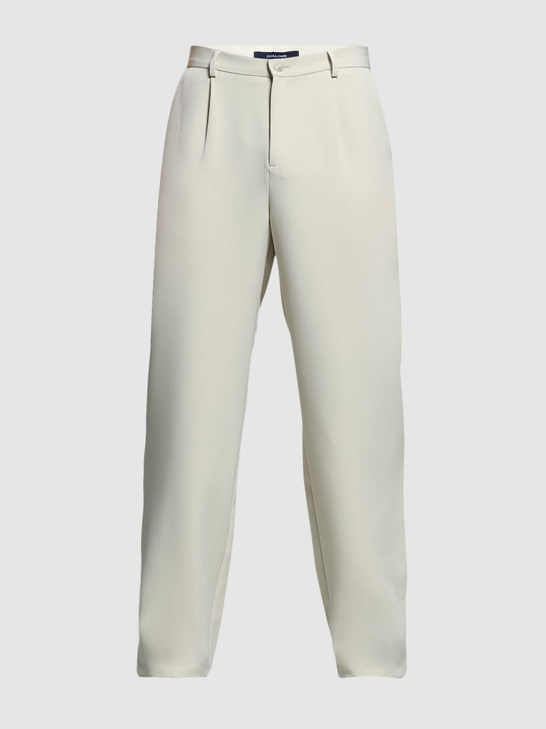 Beige High Rise Loose Fit Pants