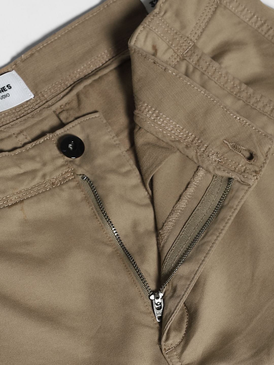 Brown Yarn Dyed Cargo Pants