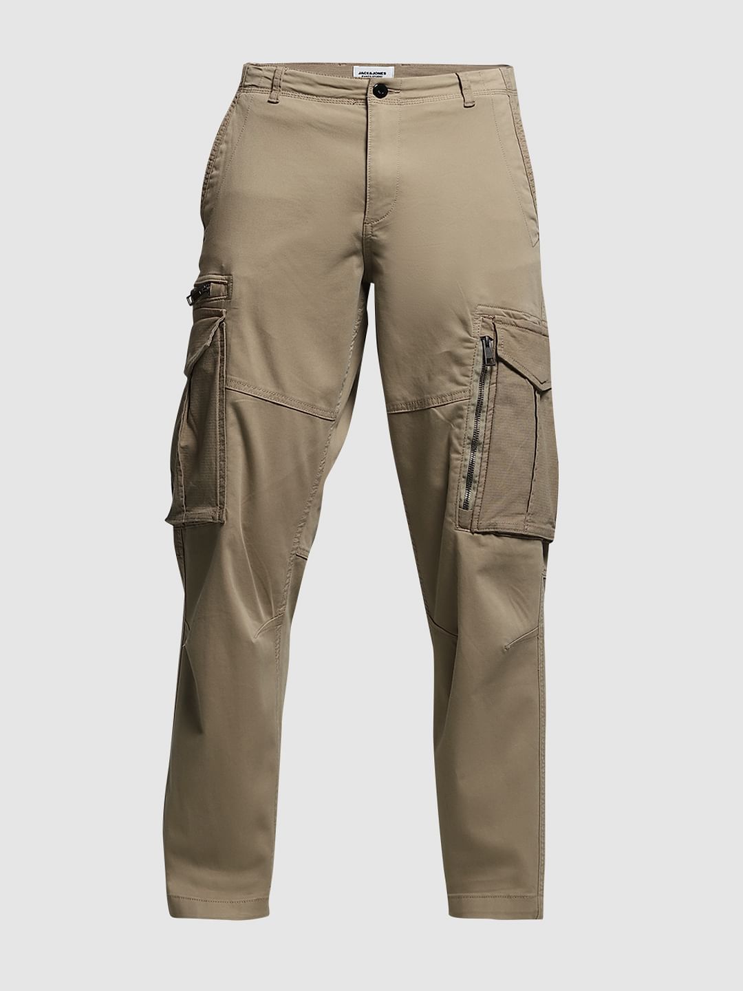 Brown Yarn Dyed Cargo Pants