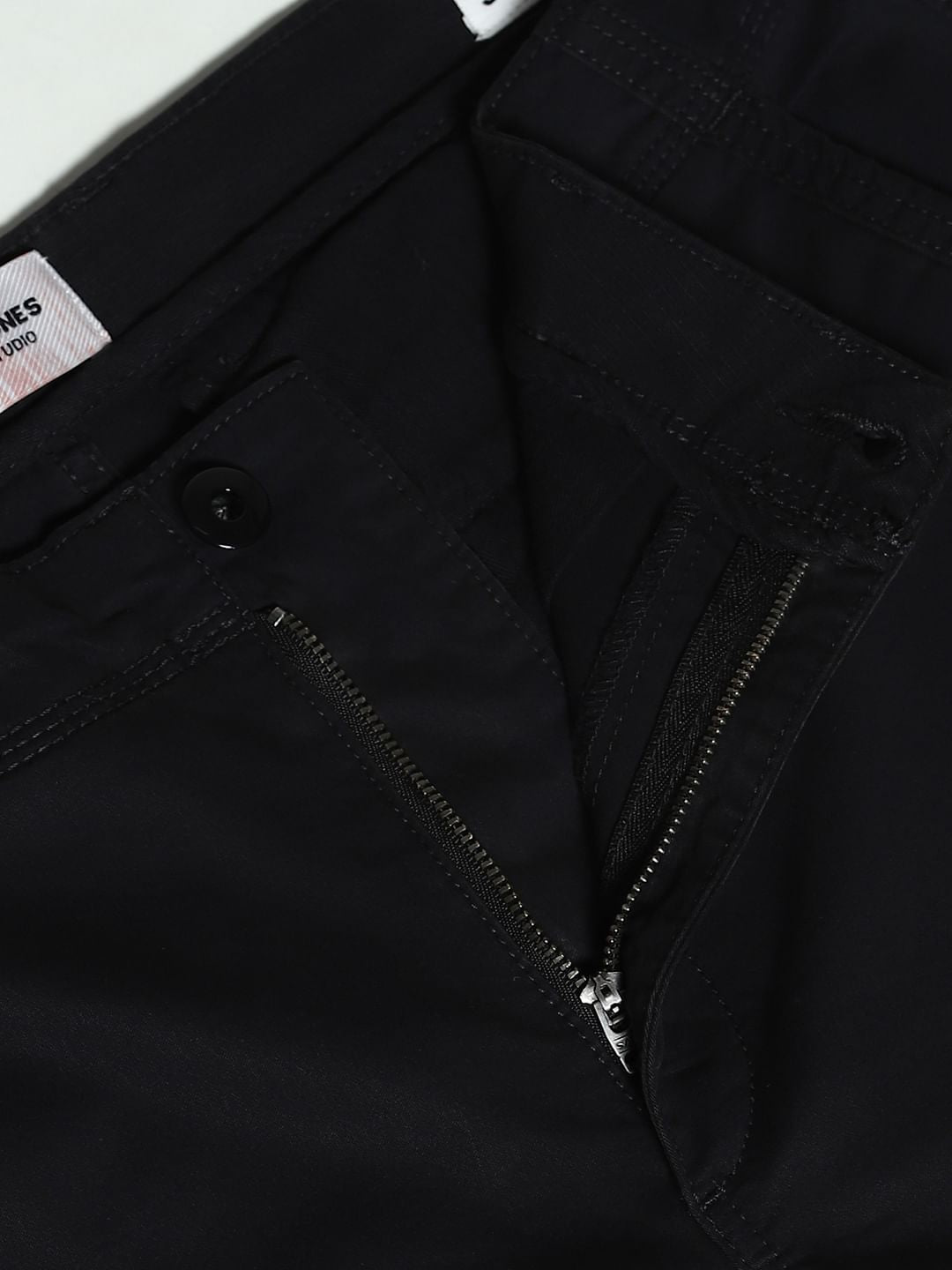 Black Yarn Dyed Cargo Pants