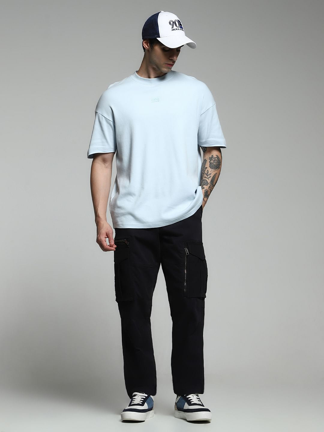 Black Yarn Dyed Cargo Pants