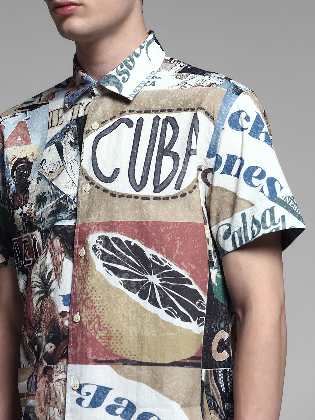 Multi-Colour Printed Cotton Shirt